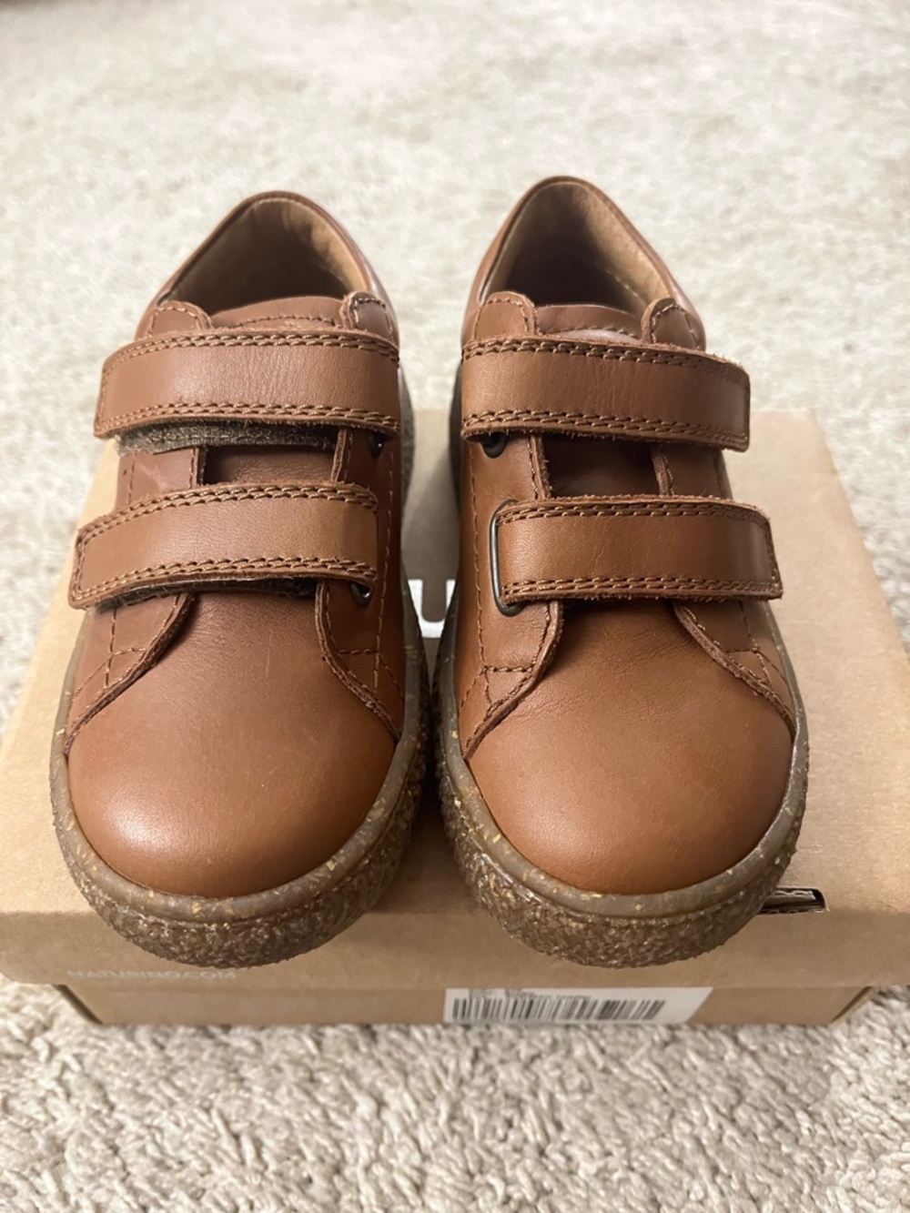 Naturino Carex VL Nappa Spaz Brown Leather Sneaker Toddler Shoe sz 8/25
